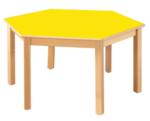 Hexagonal Table Yellow - 59Cm