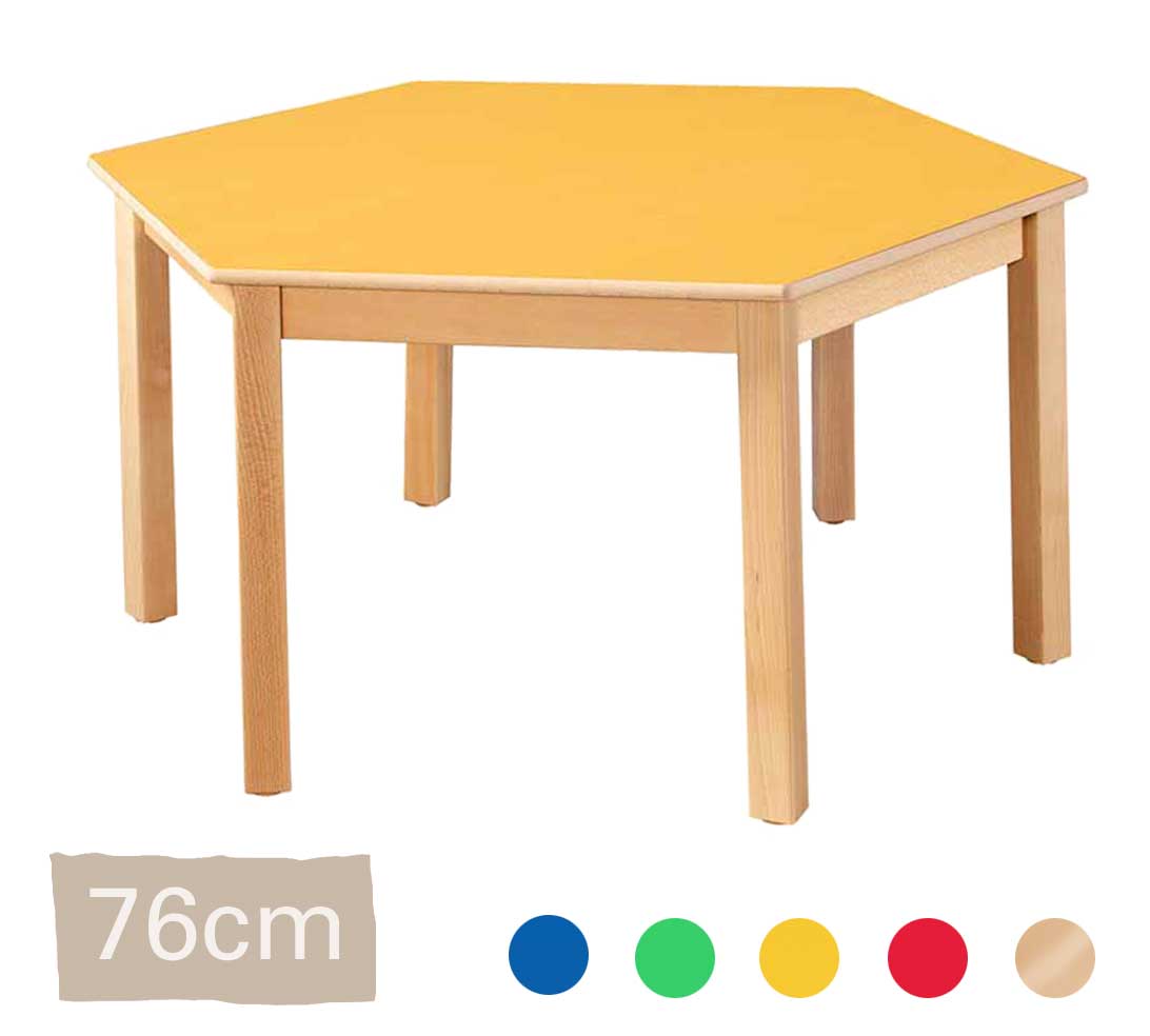 Hexagonal Table 76cm All Colours