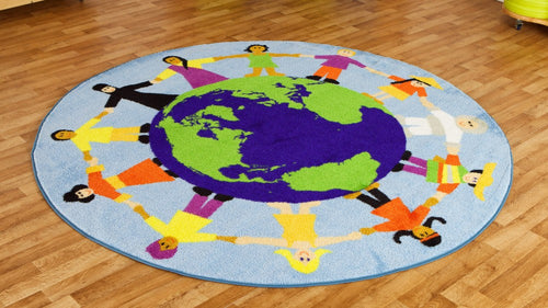 Children of the World Multi Cultural Carpet - Blue - EASE