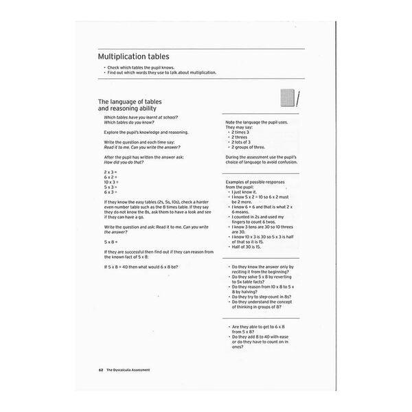 The Dyscalculia Assessment Single Book
