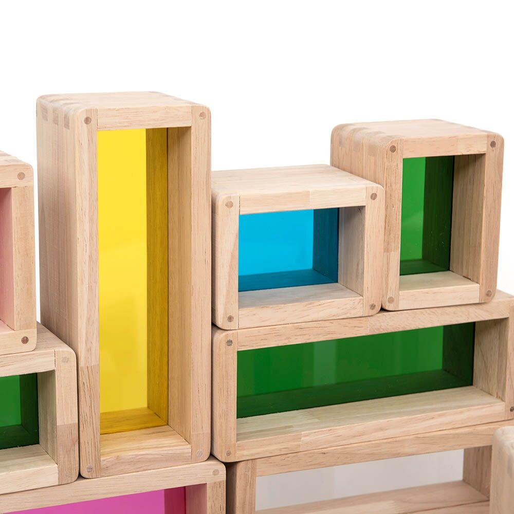 Rainbow Wooden Building Bricks 36pcs