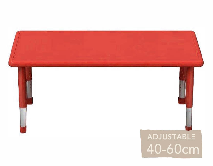 Adjustable Rectangle Table Red 40cm-60cm