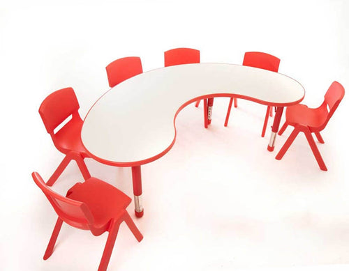 Adjustable Horseshoe Polyethylene Table with Magnolia Top - All Heights and Colours