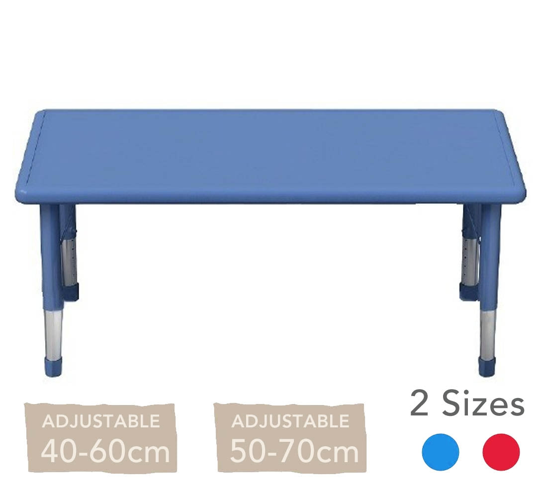 Adjustable Rectangular Polyethylene Table All Colours and Heights