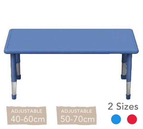 Adjustable Rectangular Polyethylene Table All Colours and Heights