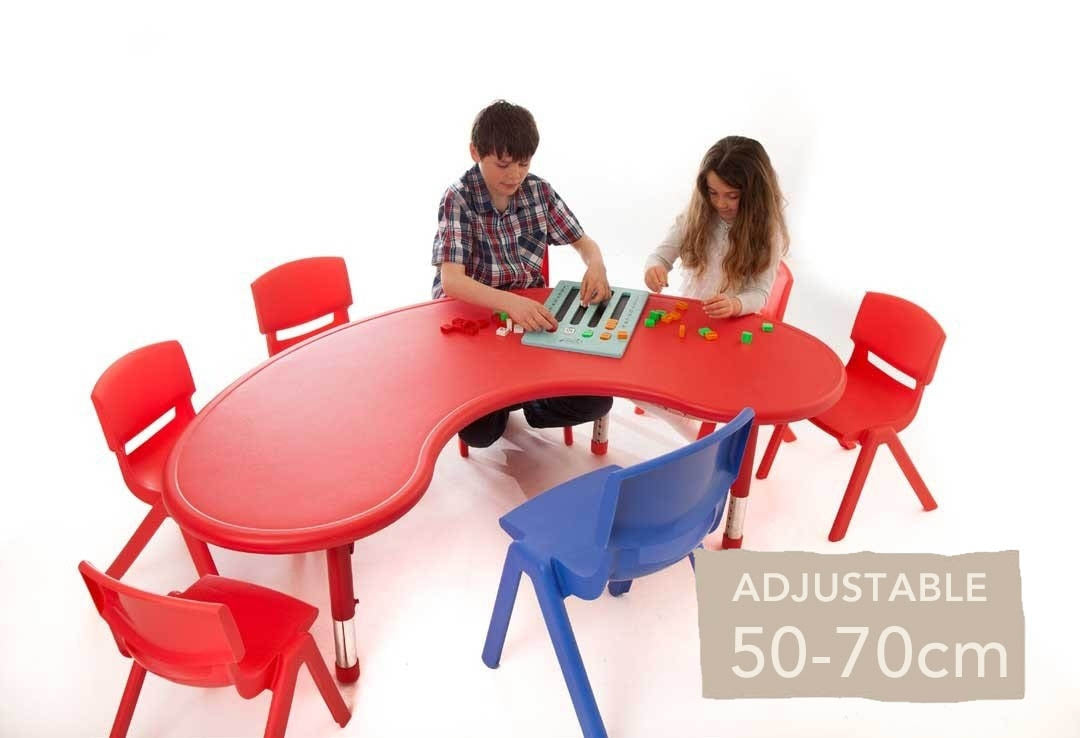 Adjustable Horseshoe Poly Table All Colours & Heights