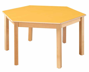 Hexagonal Table Yellow All Heights