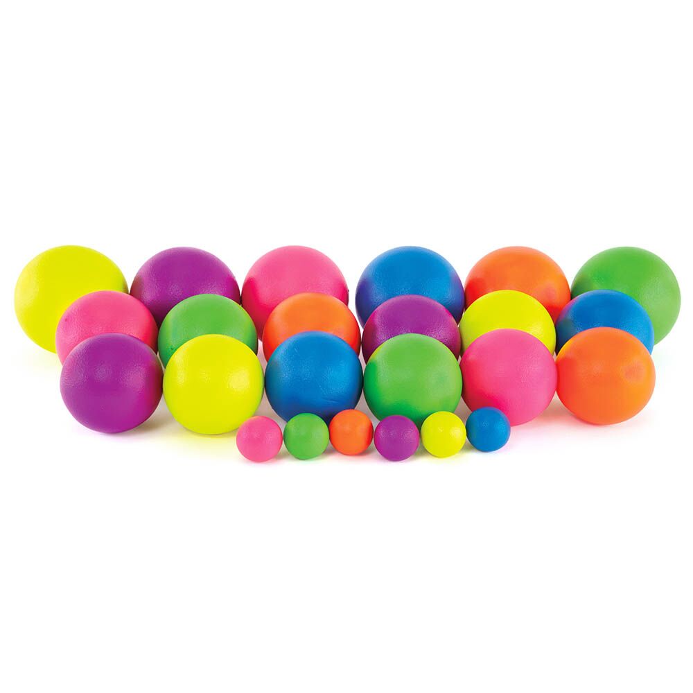 Neon Coloured Coated Foam Balls 16cm 6pk